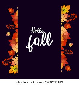 Autumn season with creative design and dark background vector