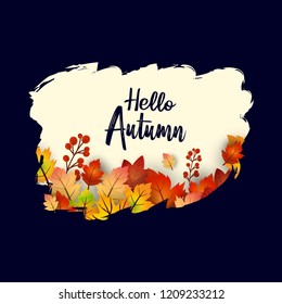 Autumn season with creative design and dark background vector