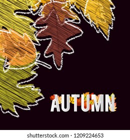 Autumn season design with dark background vector