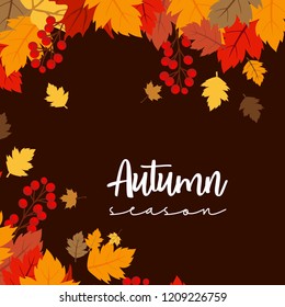 Autumn season design with dark background vector