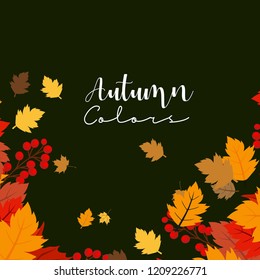 Autumn season design with dark background vector