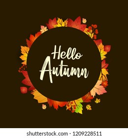Autumn season design with dark background vector