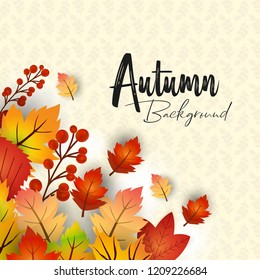 Autumn season design with light background vector