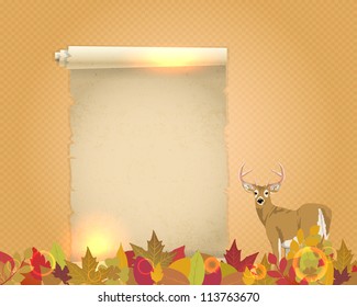 Autumn Season Design Roll Paper Vector Elements