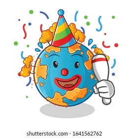 autumn season. autumn earth happy clown cartoon. cute chibi cartoon mascot vector