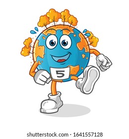 autumn season. autumn earth runner cartoon. cartoon mascot vector
