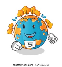 autumn season. autumn earth runner cartoon. cute chibi cartoon mascot vector