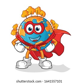 autumn season. autumn earth super hero smiling cartoon with mask and robe. cartoon mascot vector