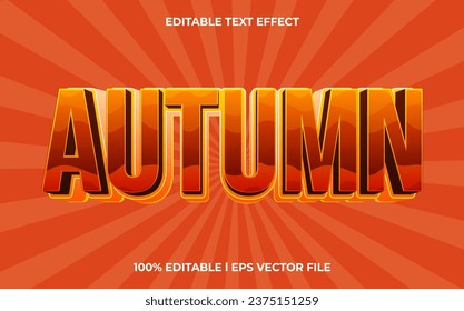 Autumn season editable text effect mock up use for logo and business brand, 3d typography template