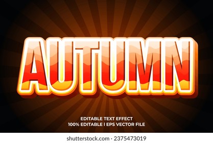 Autumn season editable text effect mock up use for logo and business brand, 3d typography template