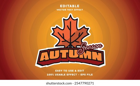 autumn season editable text effect with modern and simple style