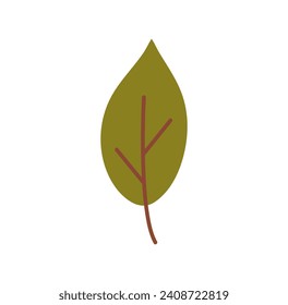 Autumn season element of colorful set. This image elegantly portrays the natural beauty of the leaf with a touch of artistic flair, emphasizing the cozy and nostalgic atmosphere. Vector illustration.