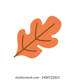 Autumn season element of colorful set. This intricately detailed leaf becomes visual representation of seasonal serenity, capturing the essence of fall in an artful composition. Vector illustration.
