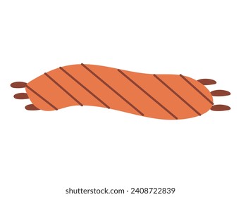 Autumn season element of colorful set. This illustration transforms a warm scarf into a visual delight against a clean white backdrop. Vector illustration.