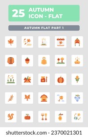 Autumn Season Flat Style Icon Design