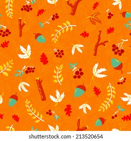 Autumn season floral seamless pattern