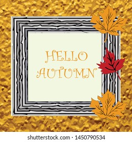 autumn season  frame  ,border with empty space background for text or ad   vector eps.10