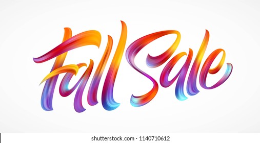 Autumn season hand lettering Fall Sale. Modern brush calligraphy isolated on white background. Vector illustration EPS10