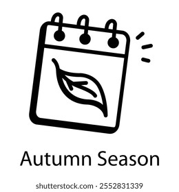 Autumn season icon in drawing style 