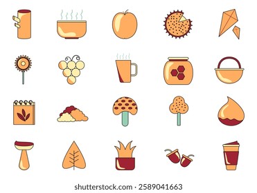 Autumn Season Icon Element Set