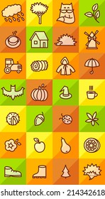Autumn season icons set