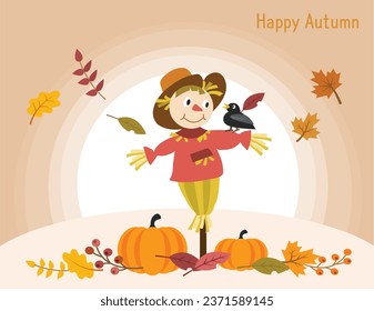 autumn season image with scarecrow