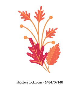 Autumn season leaves bouquet cartoon vector illustration graphic design