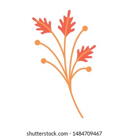 Autumn season leaves bouquet cartoon vector illustration graphic design