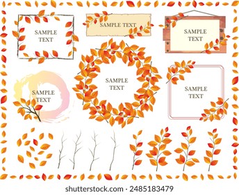 Autumn season natural flowers plant materials