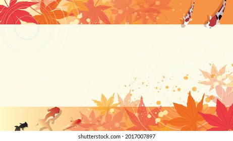 Autumn season oriental Asian autumn leaves background illustration
