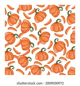 Autumn season painting digital. pumpkin pattern background