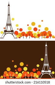 autumn season Paris city background - France vector design elements