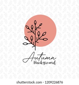 Autumn season with pattern background design vector 