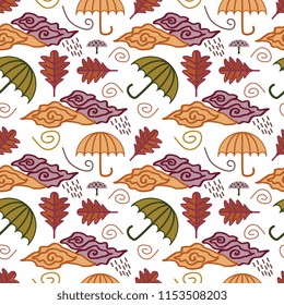 Autumn season pattern background multicolor for baby textile vector illustration
