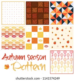 Autumn season pattern background vector illustration