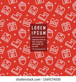 Autumn Season Pattern Background , Vector Illustrations.