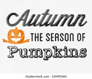 Autumn the Season of Pumpkins Background. Vector Illustration