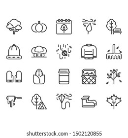 Autumn season related icon set.Vector illustration