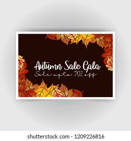Autumn season sale card design vector