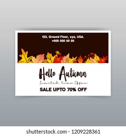 Autumn season sale card design vector 