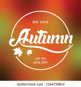 Autumn season sale greeting vector banner / poster.