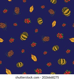 Autumn season seamless pattern design, Vector illustration