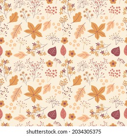 autumn season seamless pattern, perfect for background, wallpaper, wrapping, fabric and many more