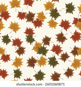 Autumn season seamless pattern. Vector wallpaper