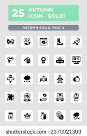 Diseño de iconos de estilo sólido de la temporada de otoño