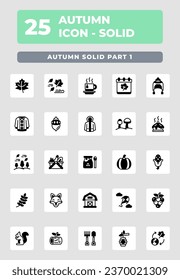 Autumn Season Solid Style Icon Design