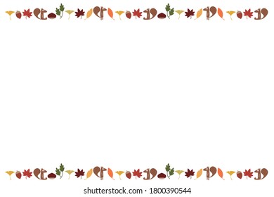 autumn season squirrel and fallen leaves