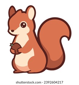 autumn season squirrel mascot isolated