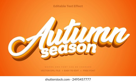 Autumn season text effect, autumn season 3d editable text effect style.