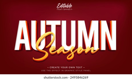 Autumn season text effect. Fall editable text effect